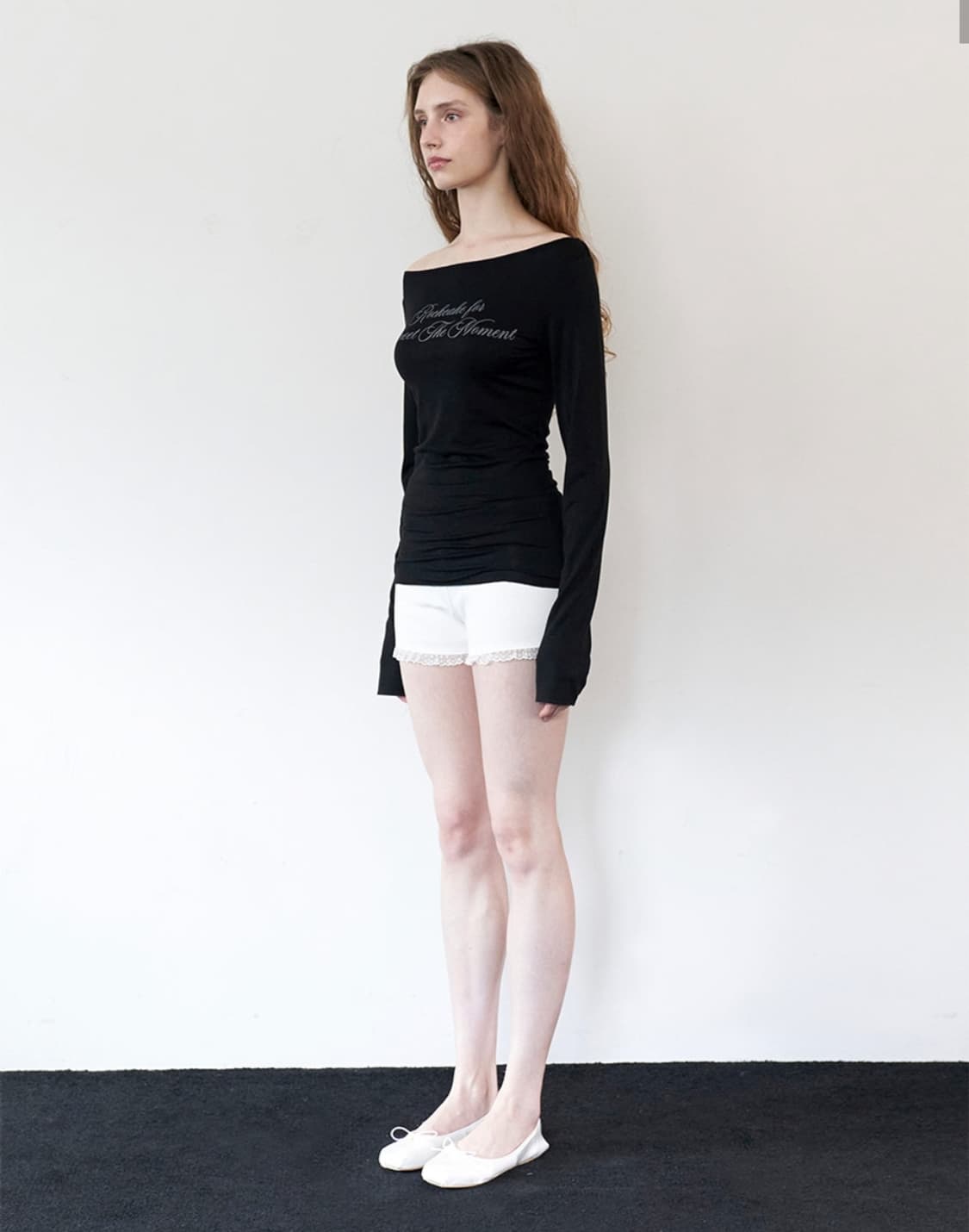 락케이크 Cursive Mesh Top 블랙 상품이미지3