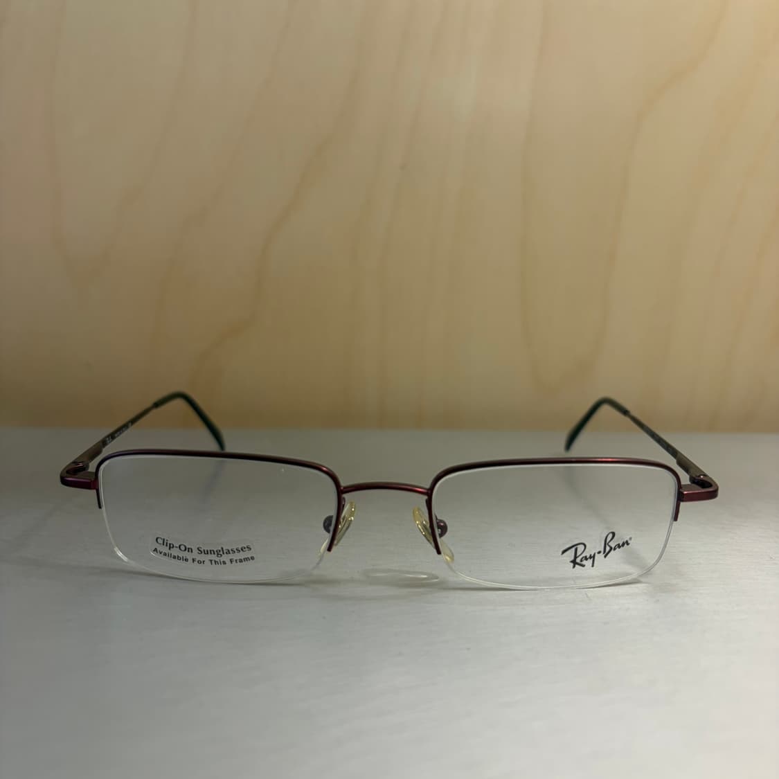 레이벤 RB 6036-V 2517 버건디 하프림 반무테 안경 상품이미지1