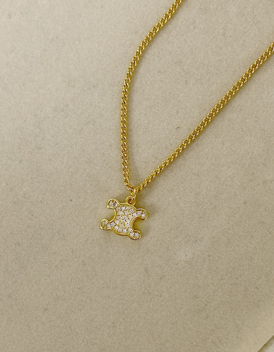 셀린느 크리스탈 목걸이 골드 상품이미지2