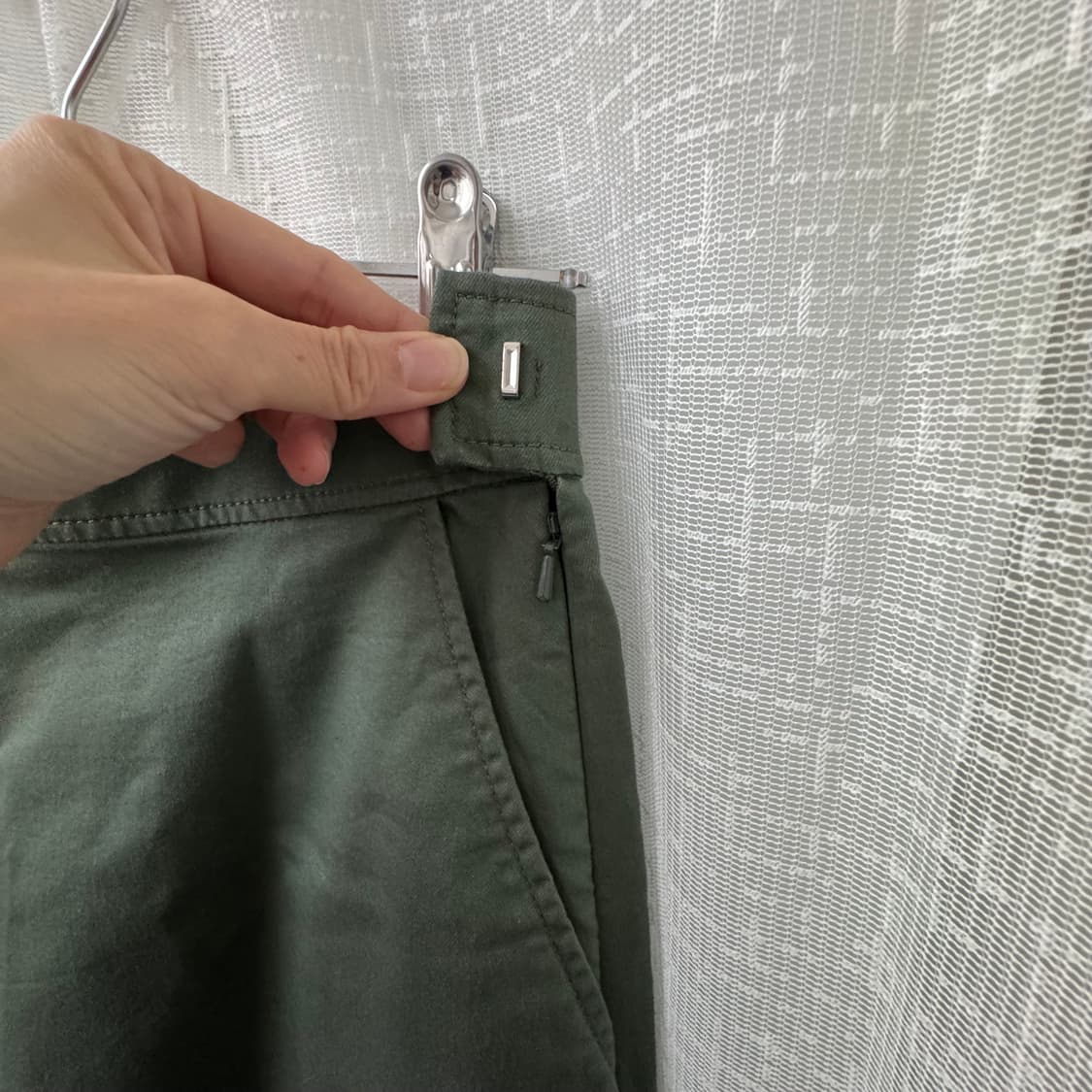 유니클로 카키 면 S라인 롱치마 S 상품이미지6