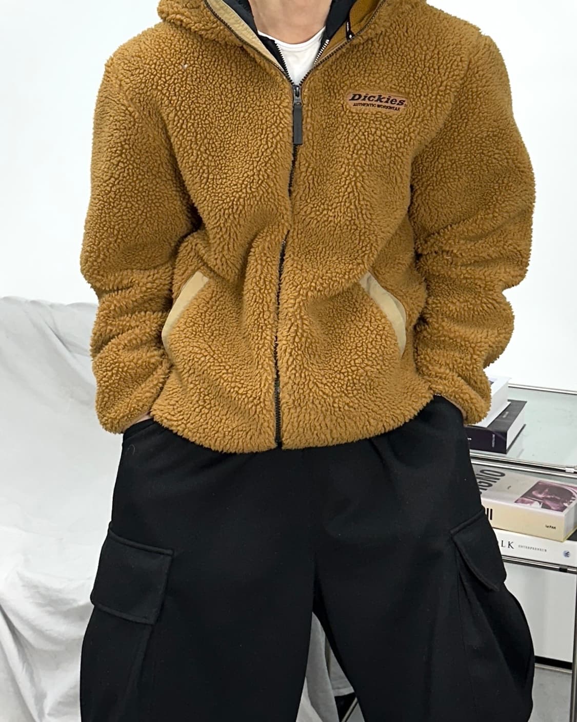 디키즈 브라운 뽀글이 플리스 자켓 XL 상품이미지1