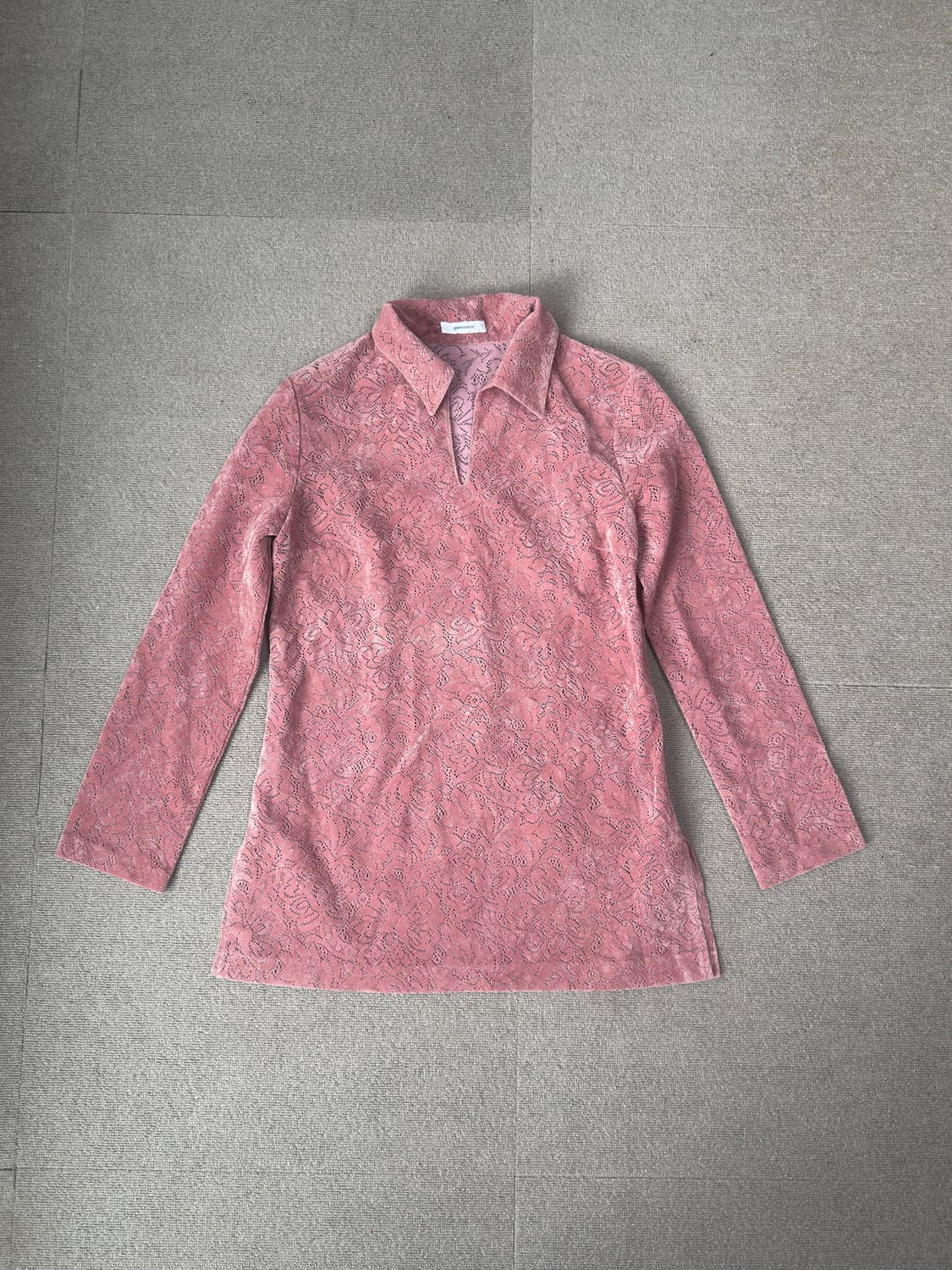 인디고 핑크 벨벳 시스루 탑 상품이미지1