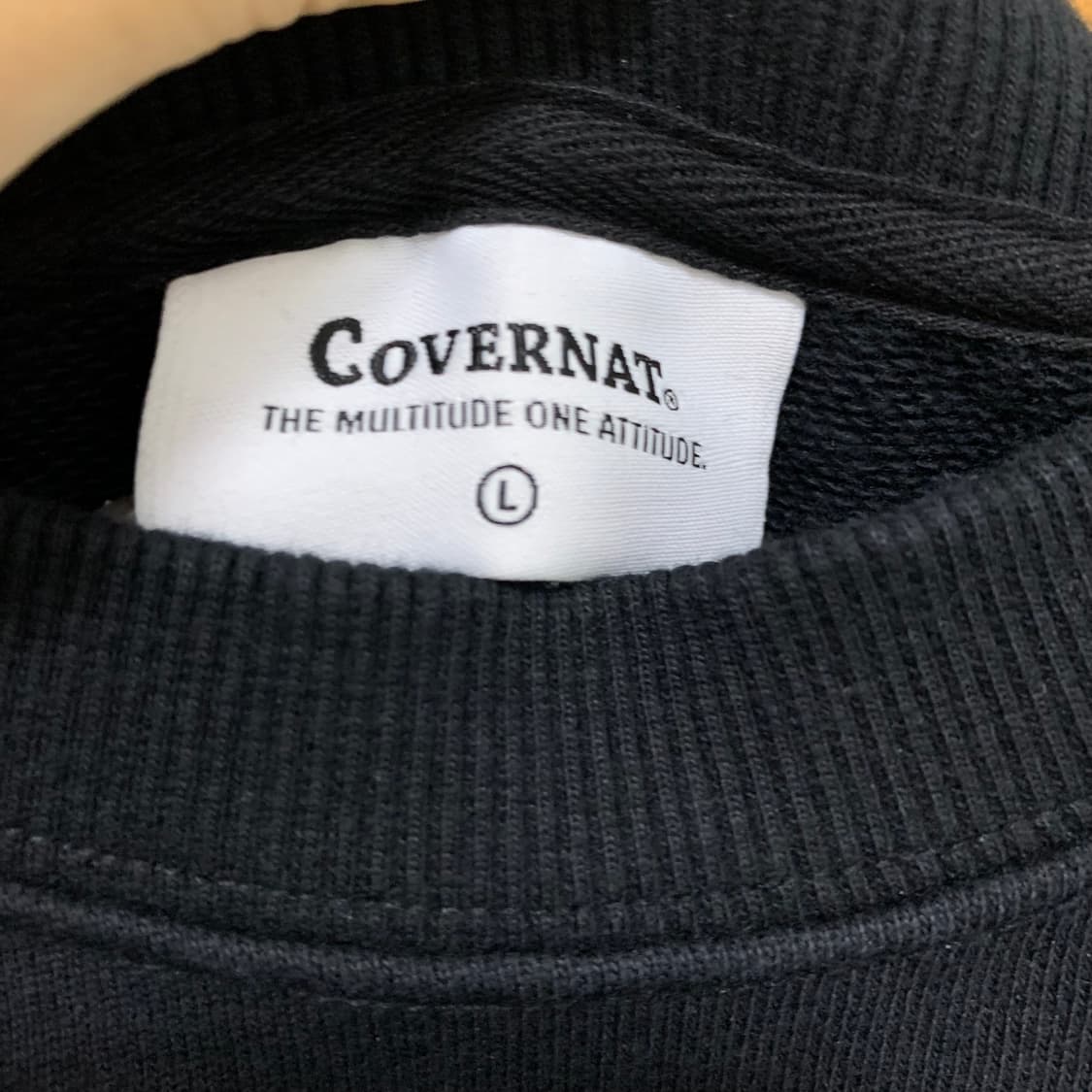 커버낫 빈티지 로고 맨투맨 블랙 L 남녀공용 상품이미지3