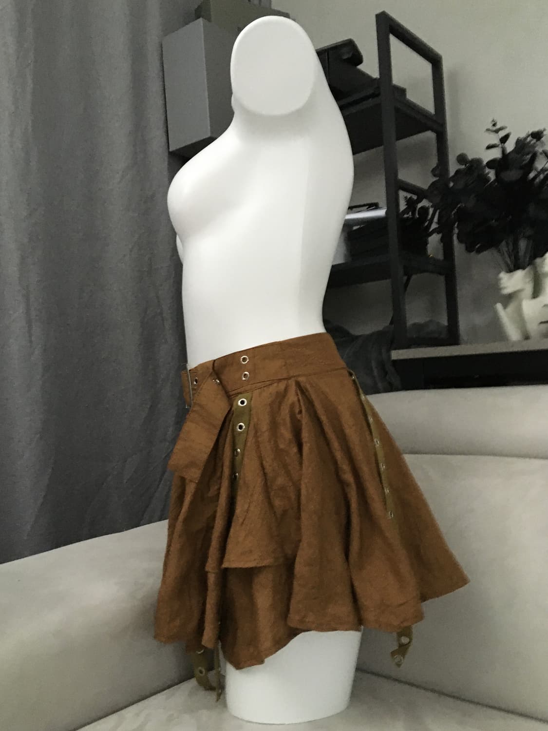 ༒ vintage brown belt skirt 상품이미지4