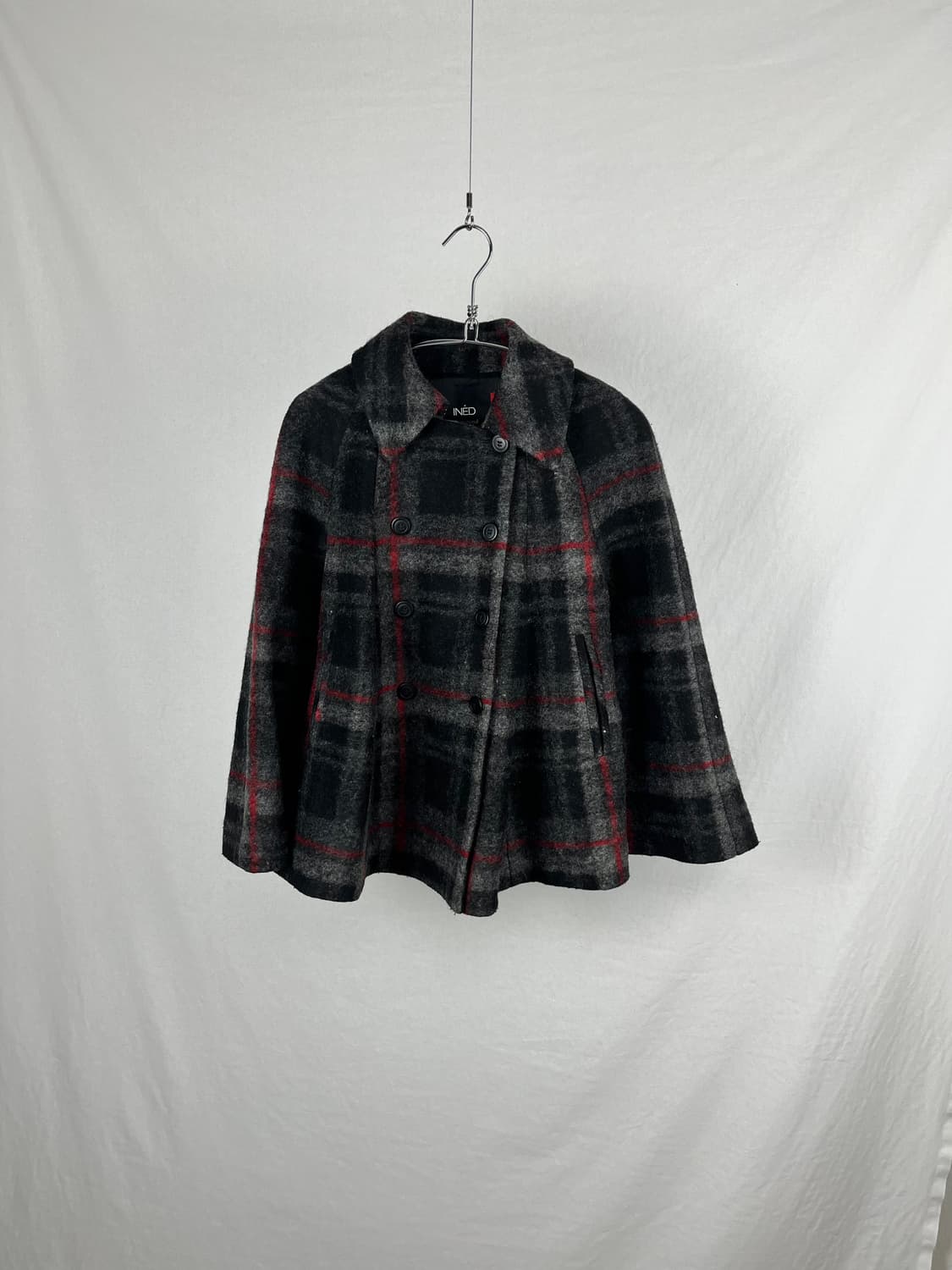 Vintage 울 체크 패턴 자켓 상품이미지1