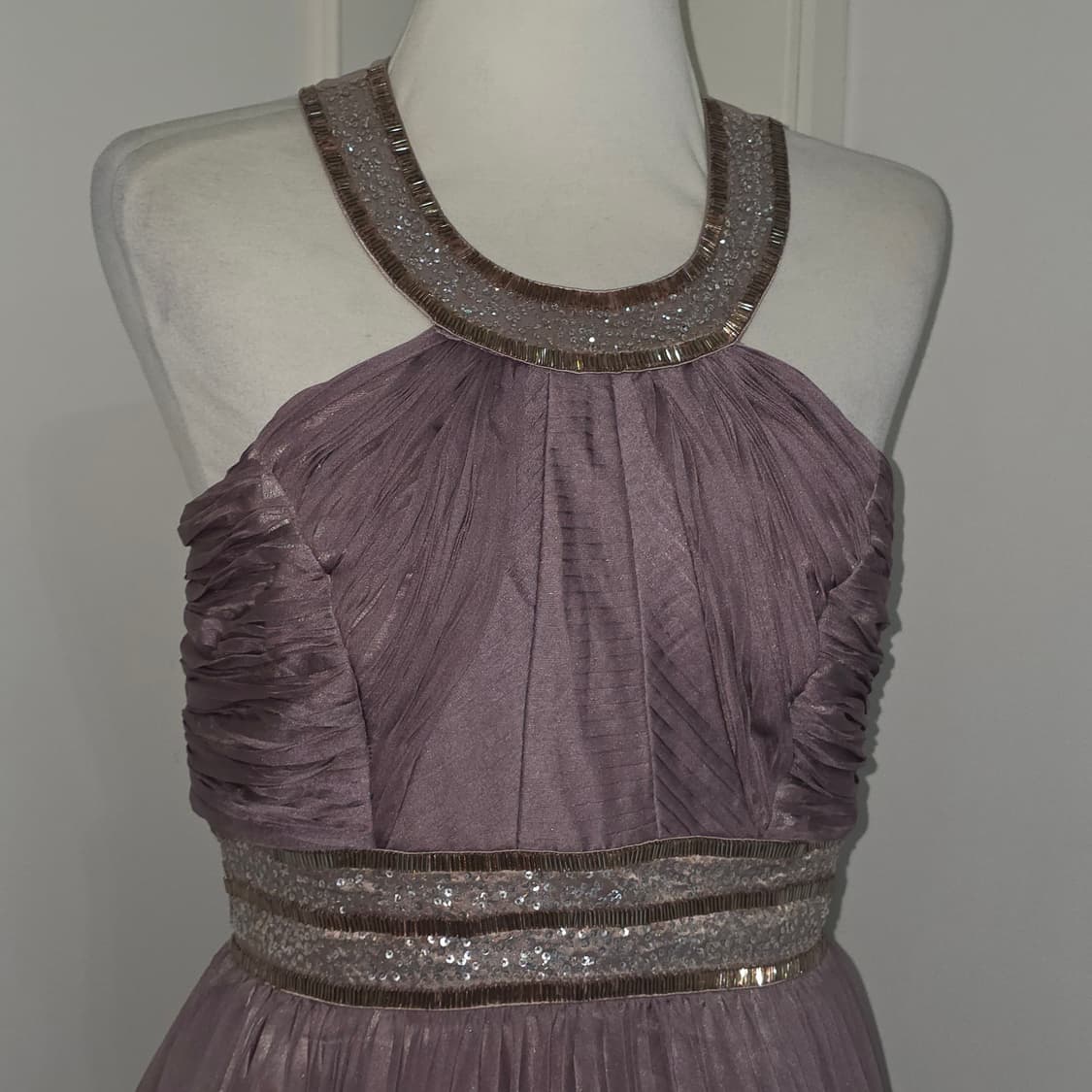 RUIRUE 일본빈티지)로맨틱st 플리츠 비즈 홀터넥 댄스파티연주회드레스 상품이미지2