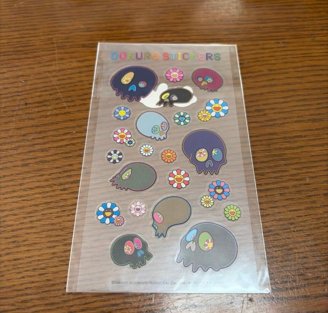 (예약중)무라카미타카시 카이카이키키 해골유령플라워 스티커 상품이미지2