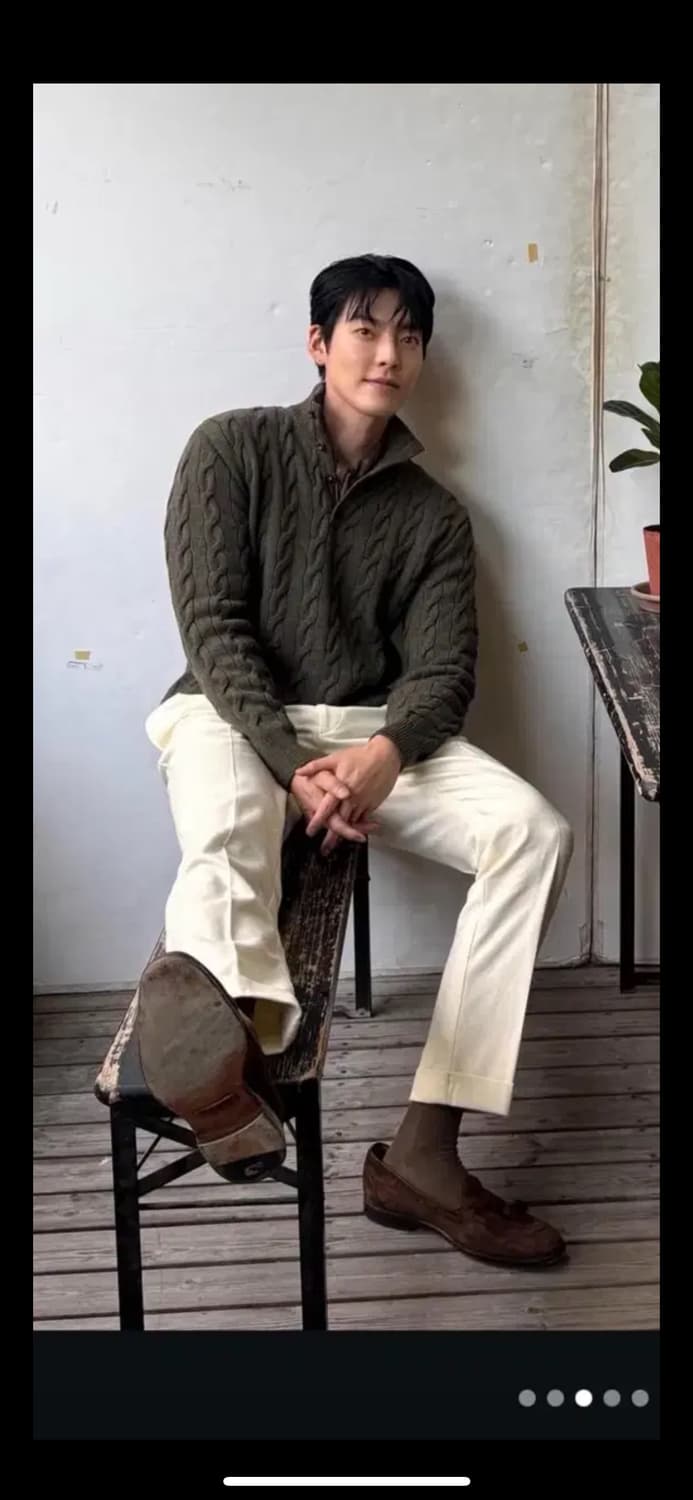 랄프로렌 퍼플라벨 캐시미어100%케이블 모크넥 이진욱 김우빈 쿠치넬리 상품이미지3