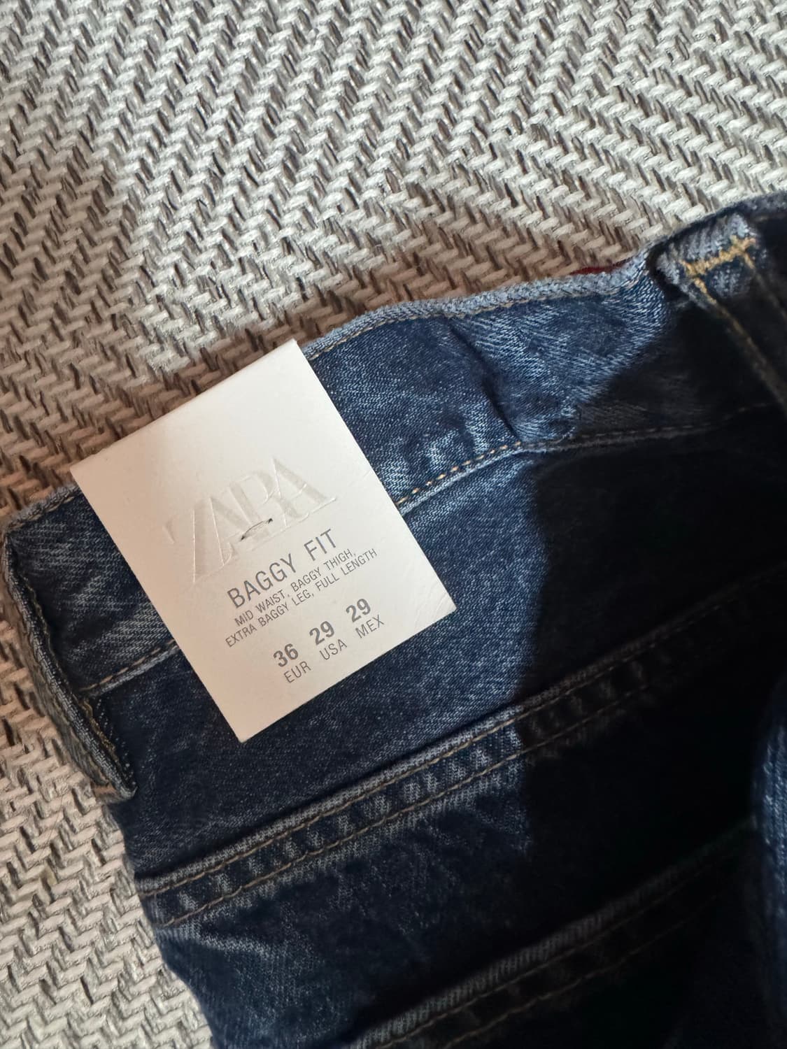 ZARA x 챔피온 배기핏 블루 36(29)새상품 판매합니다 상품이미지4