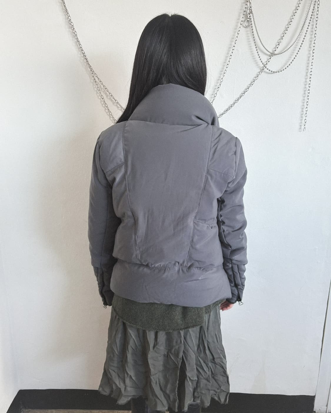 발망 JPN asymmetric 사선지퍼 하이넥 패딩 상품이미지6