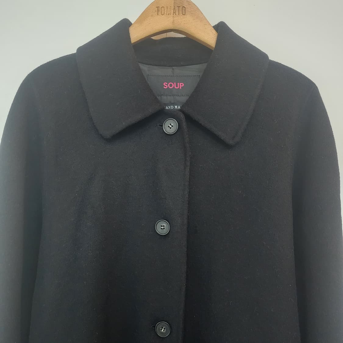 SOUP 핸드메이드 롱 코트 블랙 상품이미지2