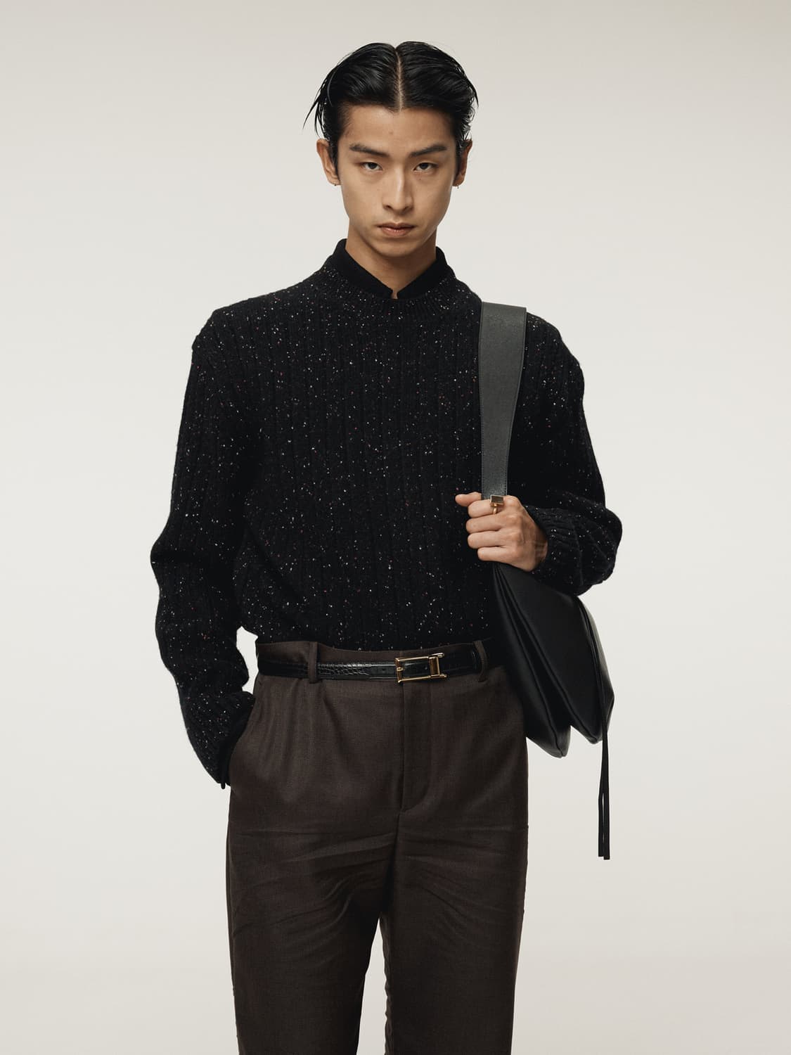 렉토 25FW 캔디 부클레 니트 탑 스웨터 블랙 상품이미지2