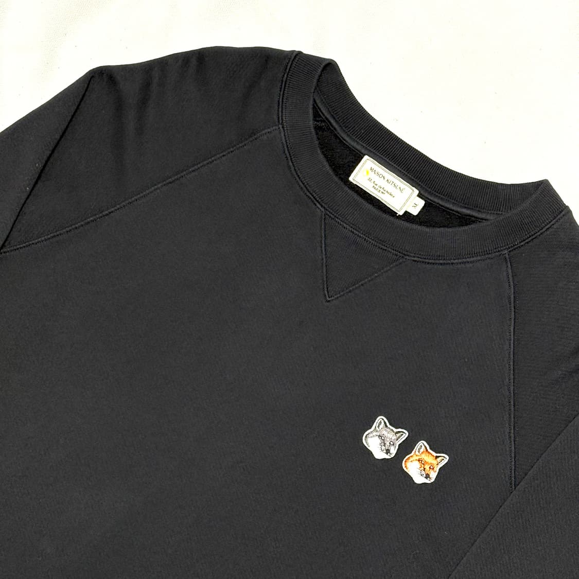 XL 메종 키츠네 더블 폭스 헤드 패치 맨투맨 상품이미지1