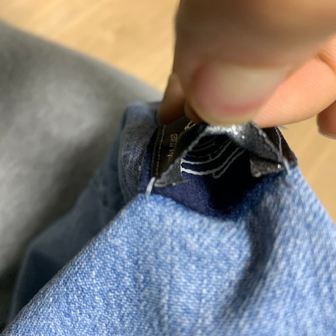 XL)Yutori 차이나 스타일 커스텀 데님셔츠 상품이미지5