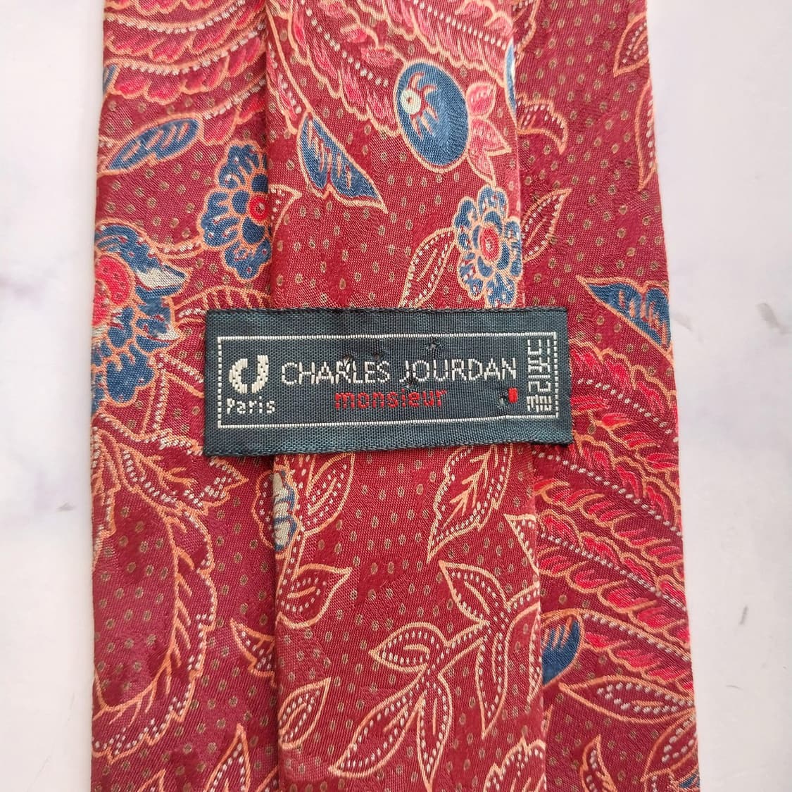 샤를 주르당 실크 플로럴 페이즐리 넥타이 9cm A+등급 K2227
 상품이미지9