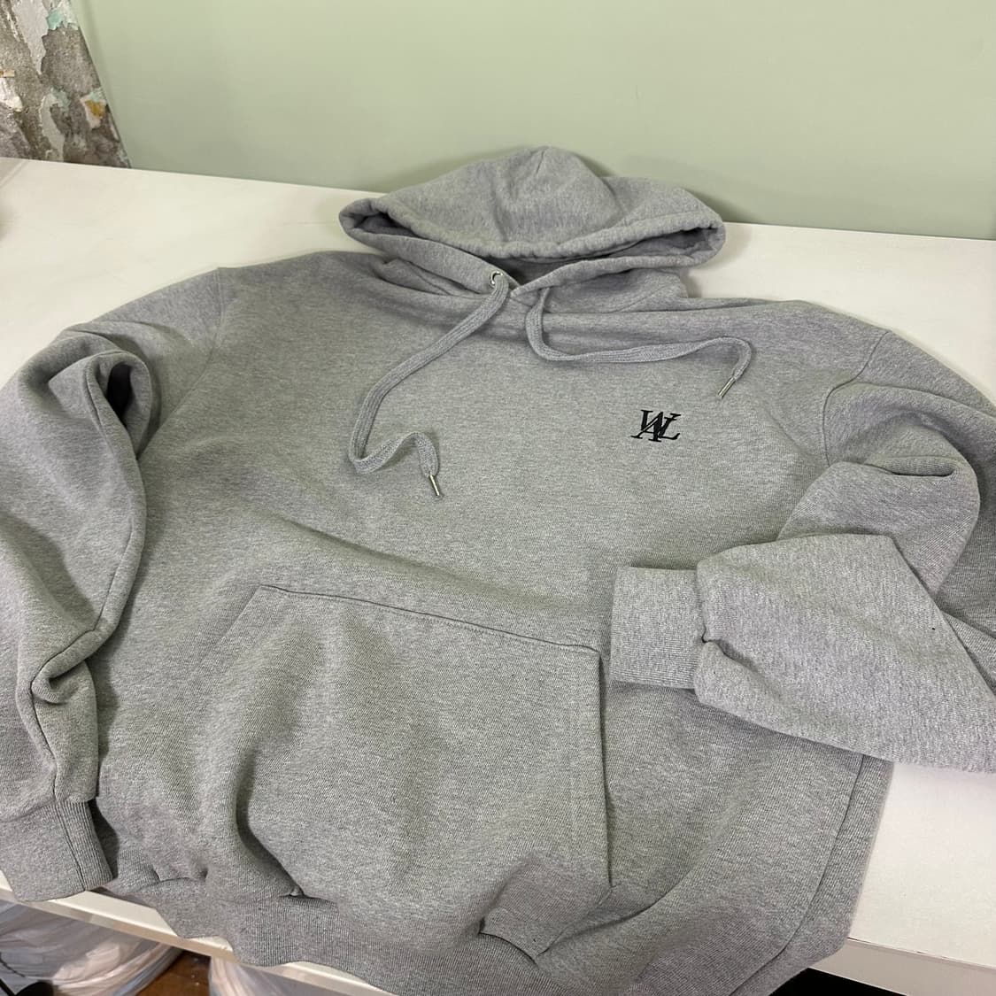 S 95 우알롱 WAL 그레이 오버핏 스웻후드티 남여공용 상품이미지2