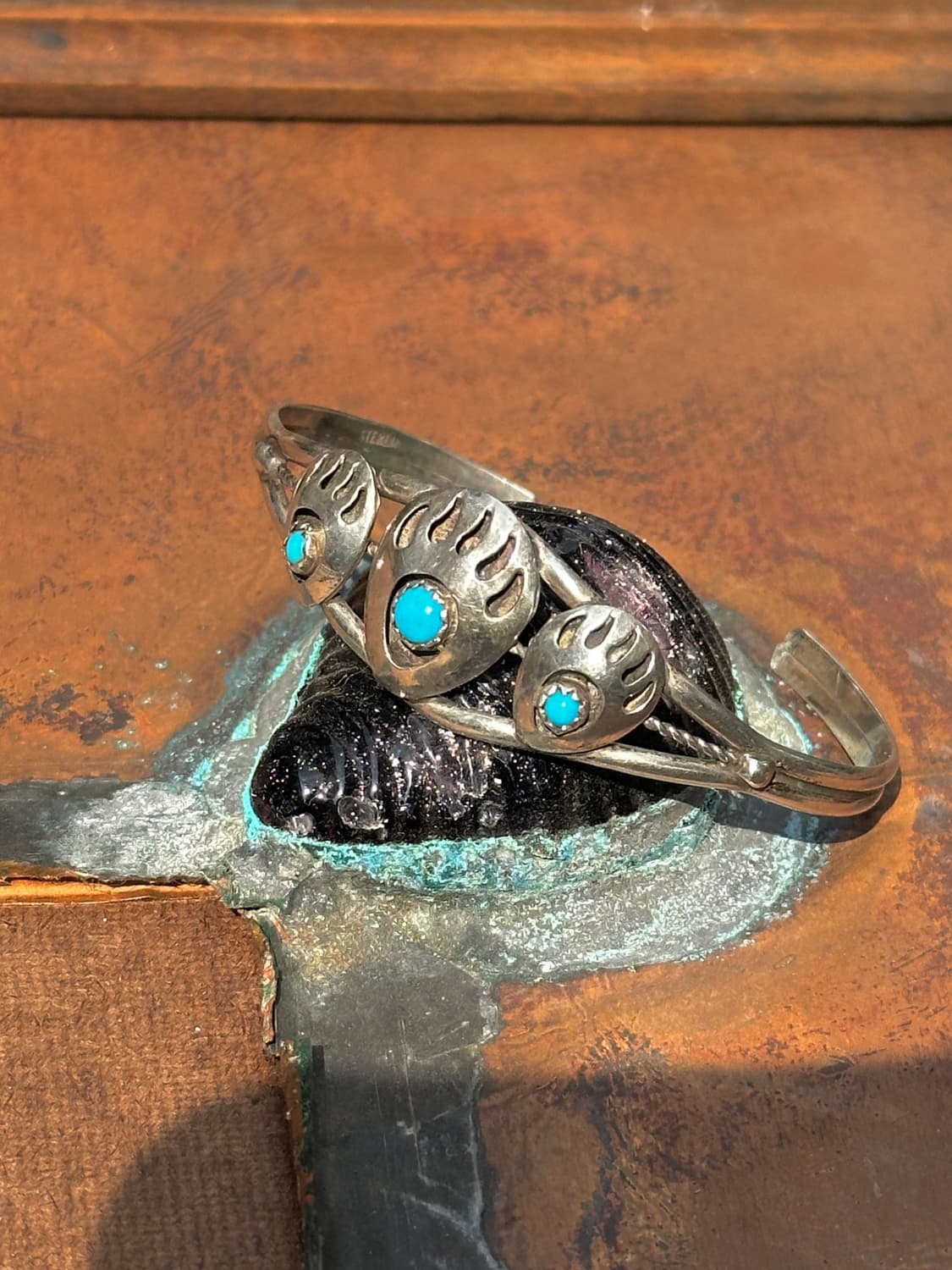Bear Claw Turquoise 925Silver Bangle 상품이미지2