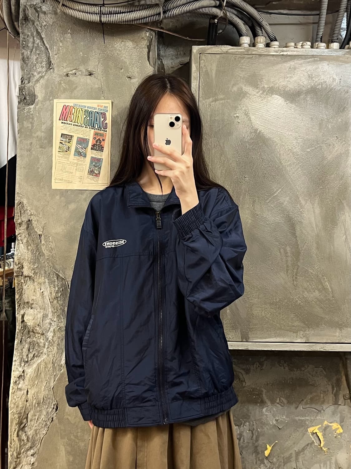 미쏘니 스포츠 바람막이 네이비 #csz605 상품이미지2