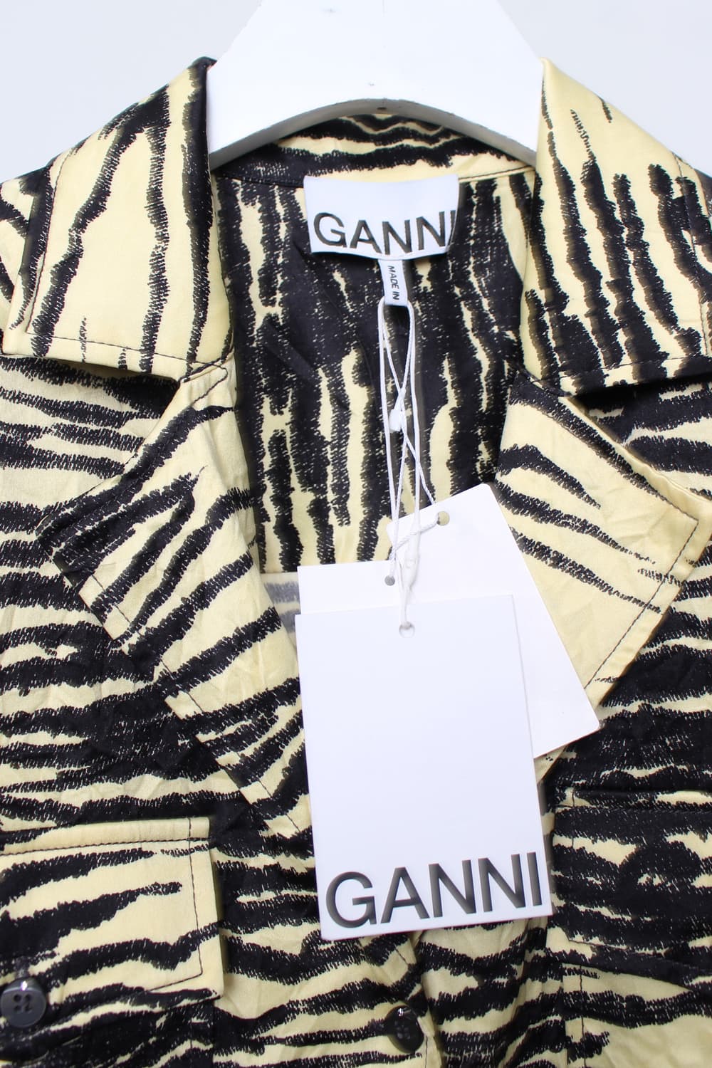 Ganni Yellow Zebra Print Shirt 상품이미지2