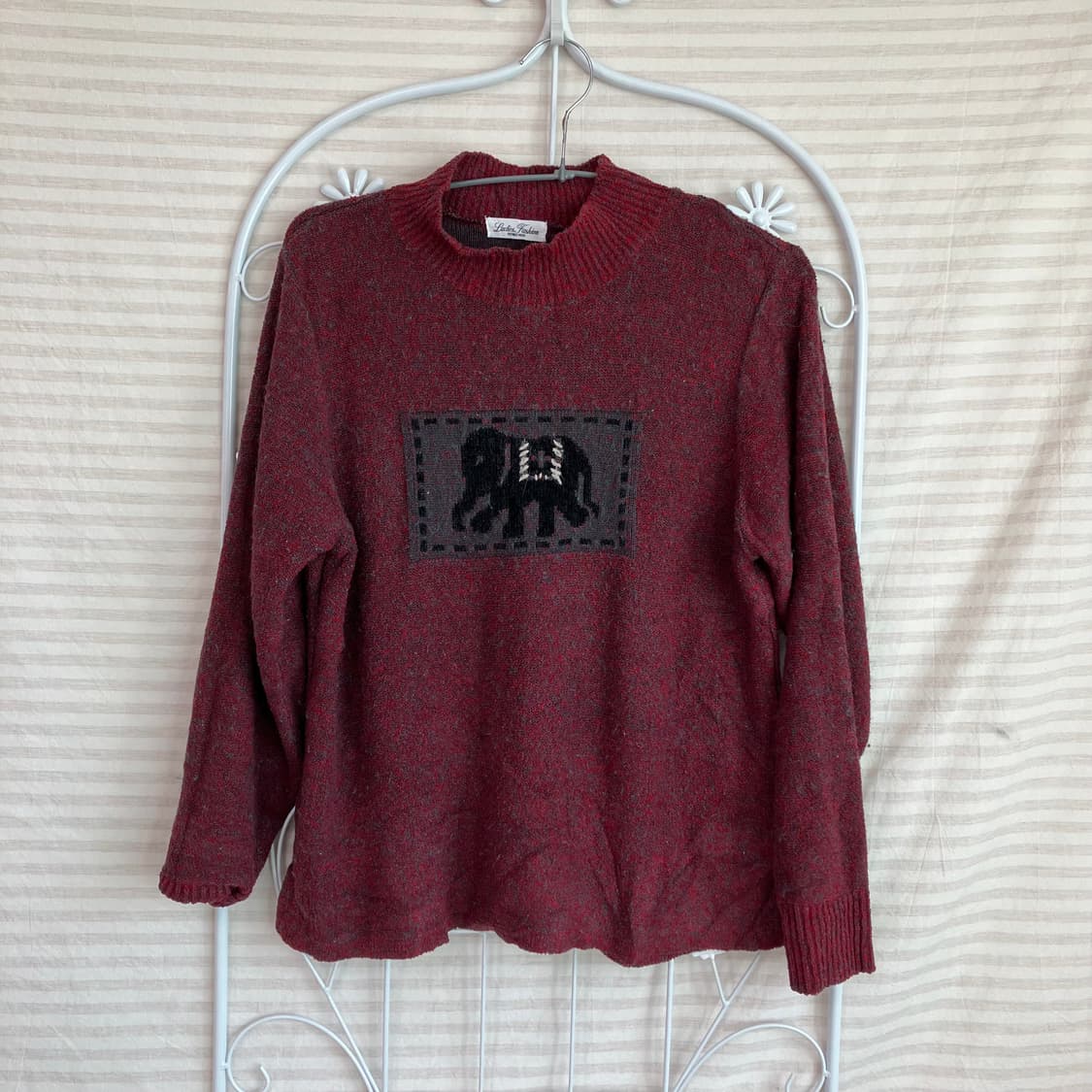 빈티지 레드 엘리펀트 폴라니트 y2k 스트릿 갸루 펑키 일본빈티지654  상품이미지1