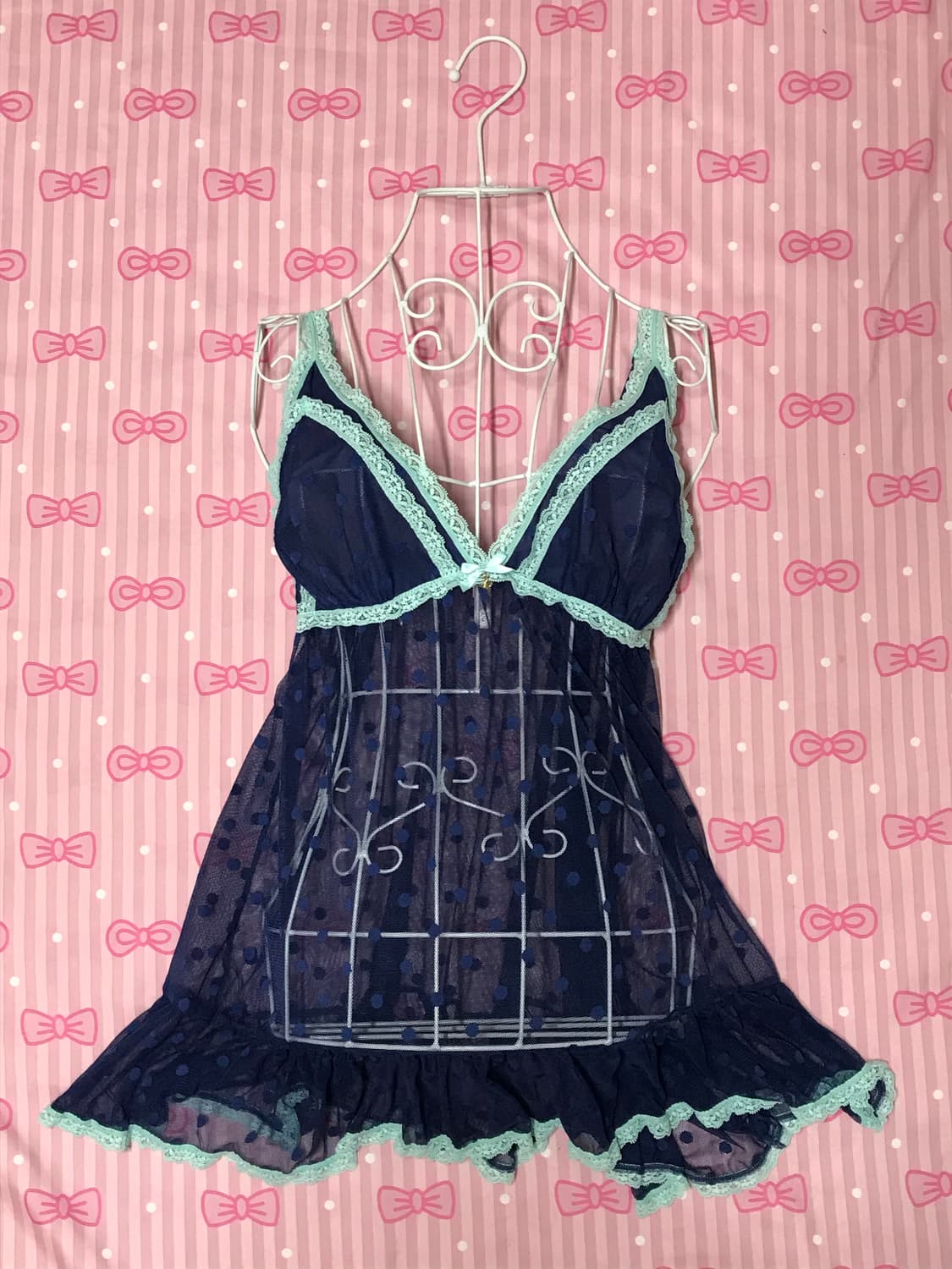 민트 도트 네이비 슬립 상품이미지5