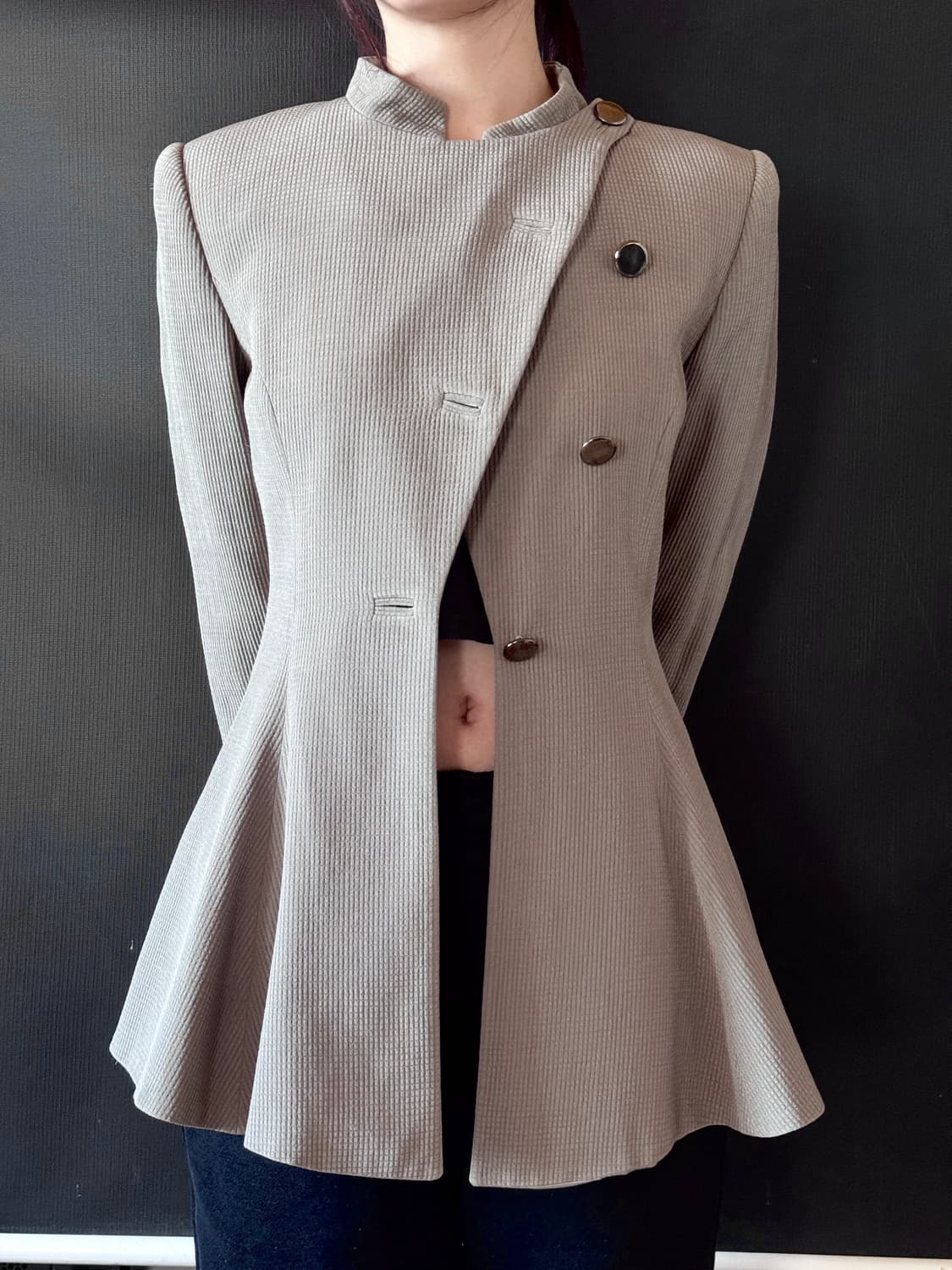 (아카이브)90s 조르지오 아르마니 비대칭 자켓 울 실크 아트피스 상품이미지5