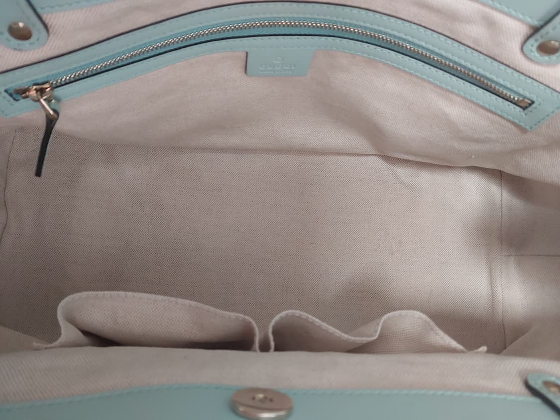 구찌 블루 데님 민트 레더 크래프트 토트백 (정품) 상품이미지9