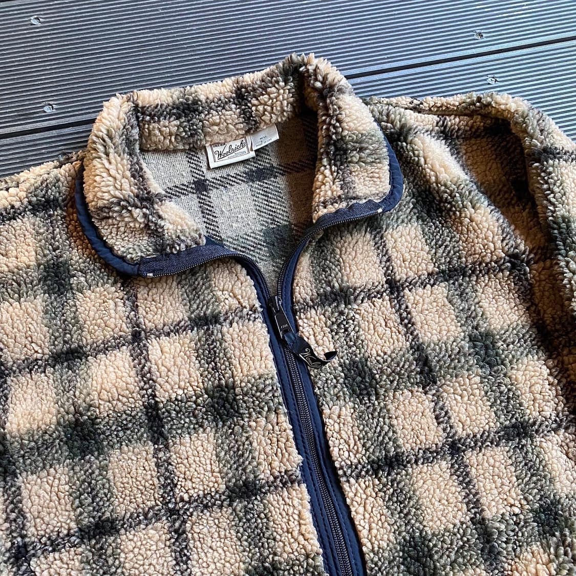 (105) 90’s 울리치 체크 보아 플리스 자켓  상품이미지3