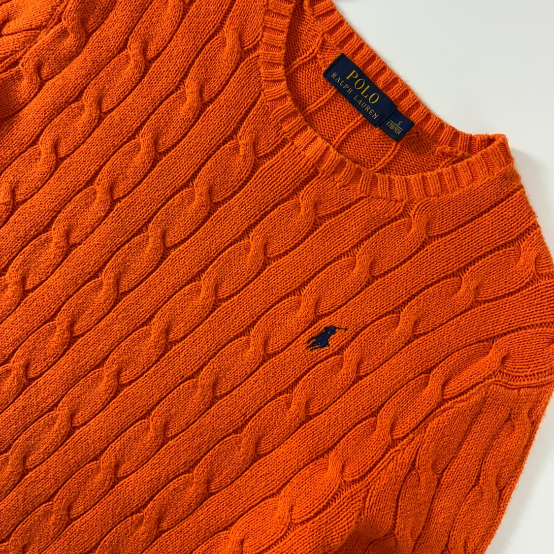 Polo 폴로 랄프로렌 신형 코랄 오렌지 케이블 라운드 니트 상품이미지3