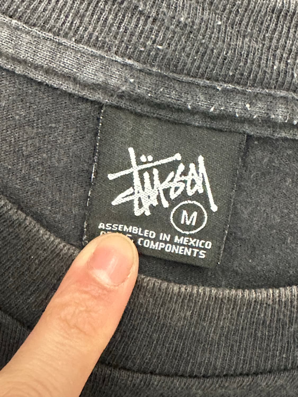 M)스투시 빈티지 시부야 크라운 블랙 반팔 티셔츠 상품이미지3