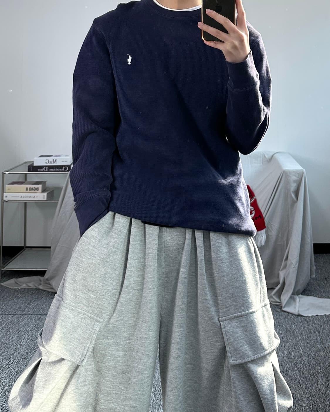 폴로 랄프로렌 네이비 와플티 S 상품이미지3