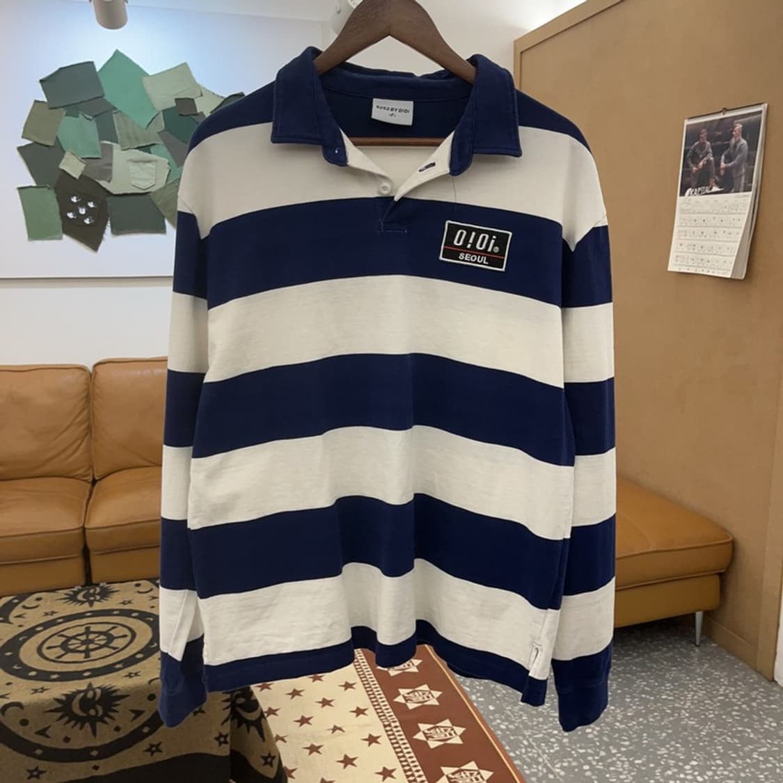 OIOI 오아이오아이 레트로 스트라이프 카라 롱슬리브 F C08646 상품이미지3