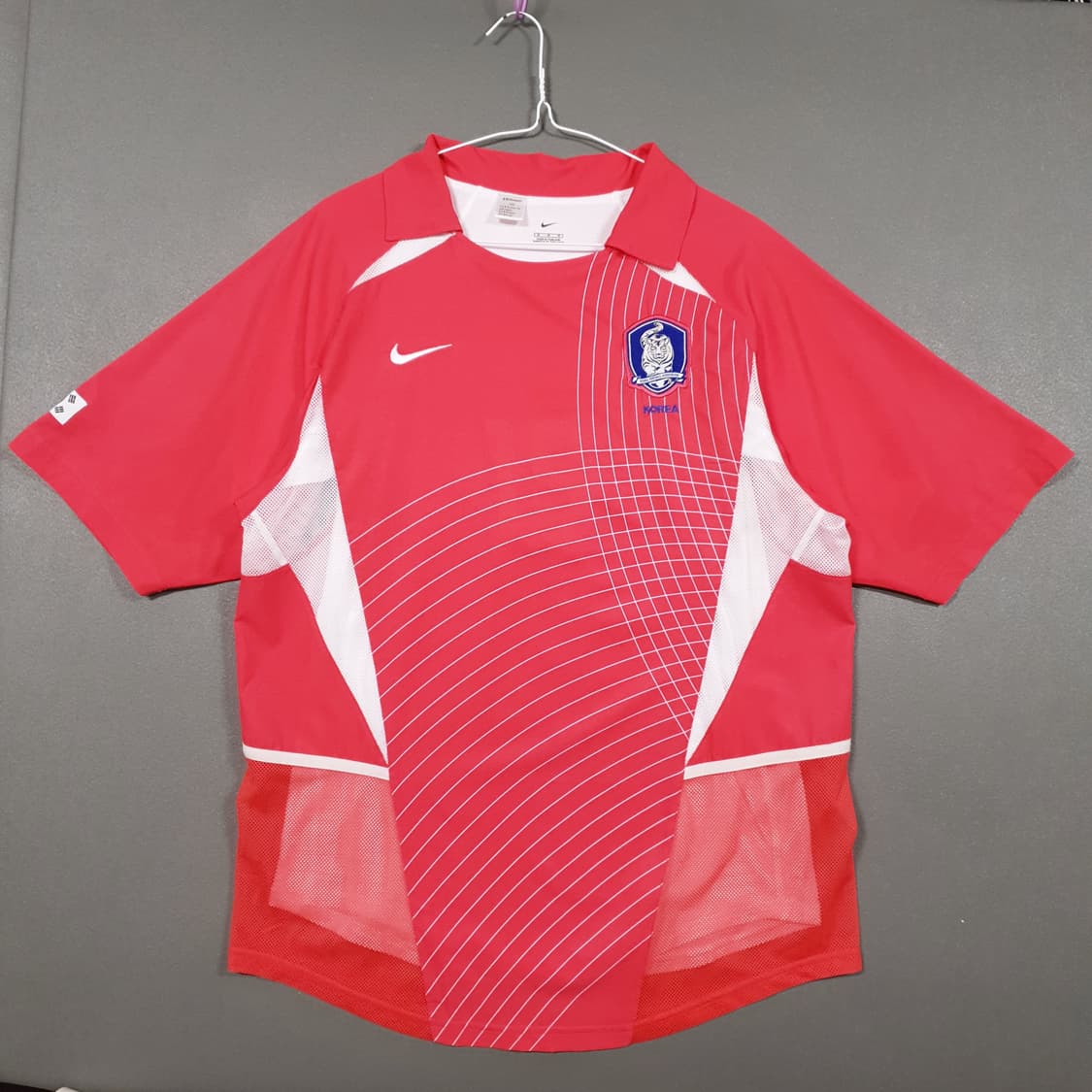 L) 나이키 한국 축구 국대 2002 홈 유니폼 지급용 듀얼레이어 안정환 상품이미지1