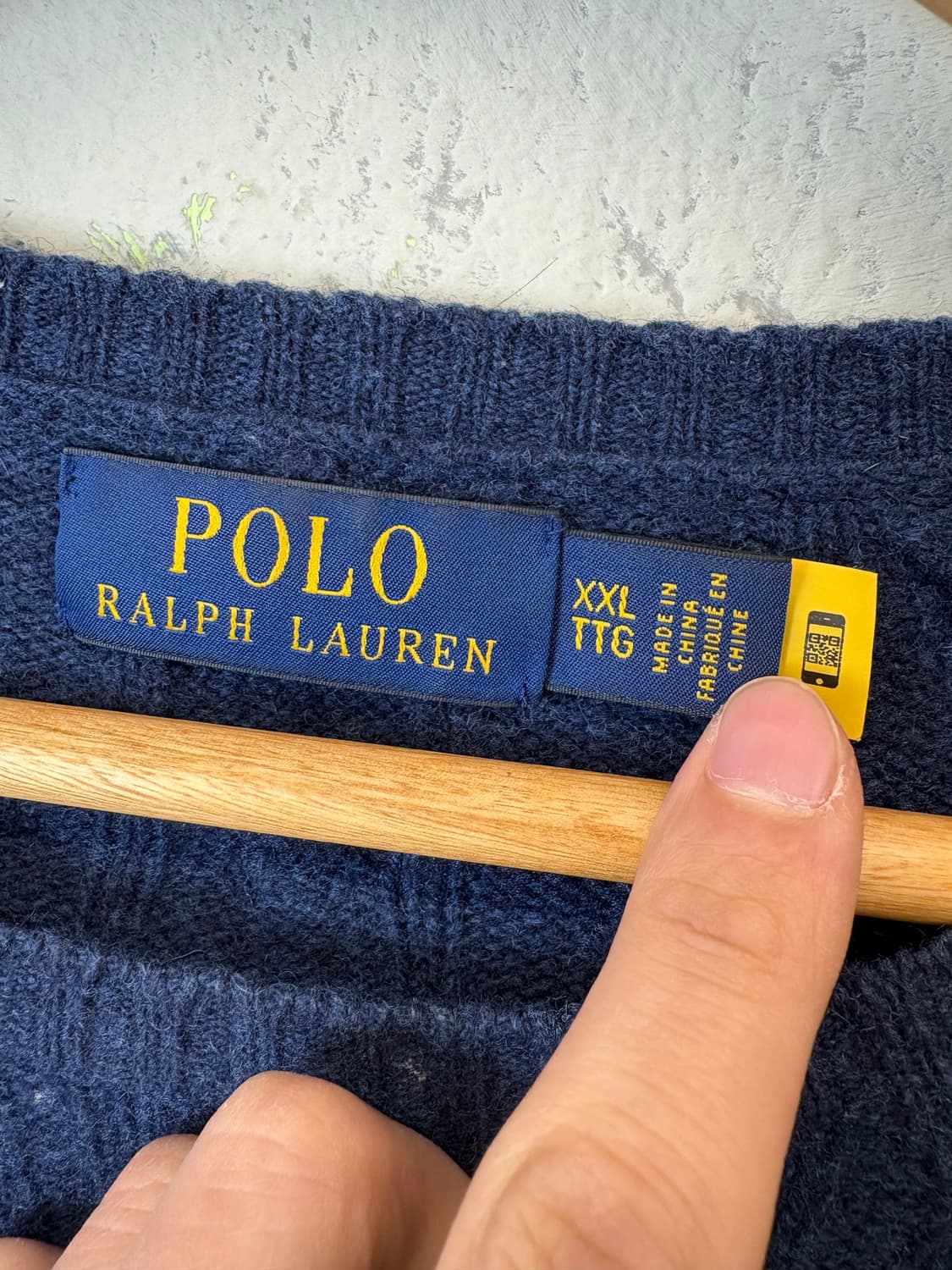 폴로랄프로렌 큐알라벨 케이블 울 니트 네이비 상품이미지5