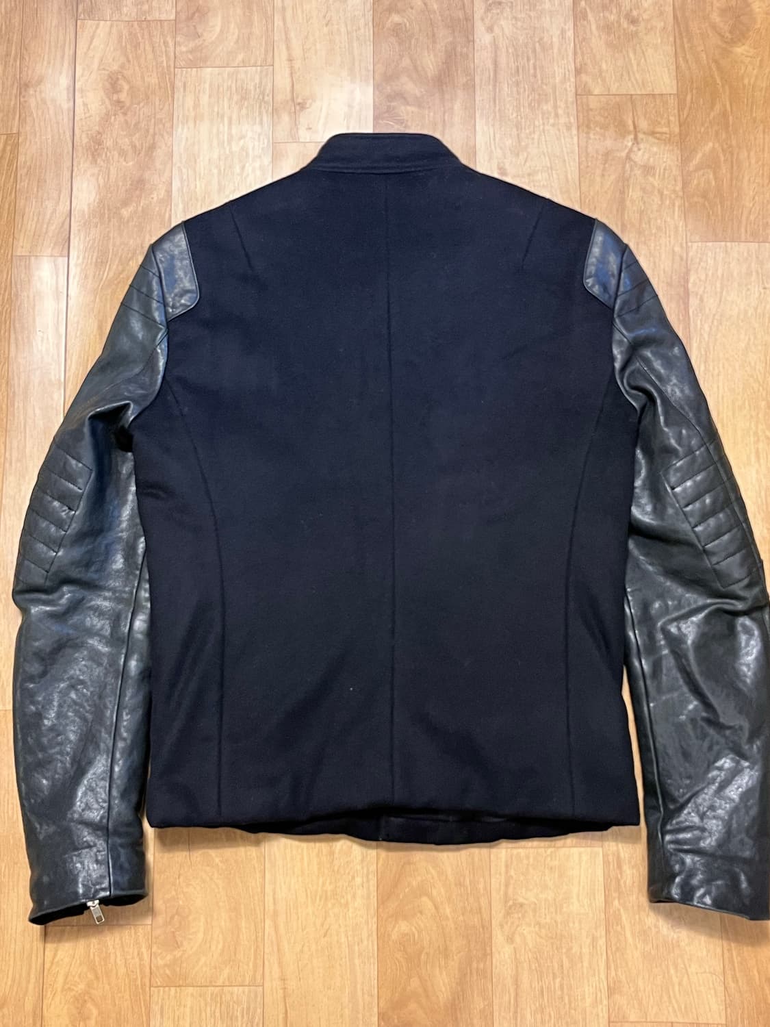 우영미 시스템 싱글 레이싱자켓 울 양가죽 상품이미지2