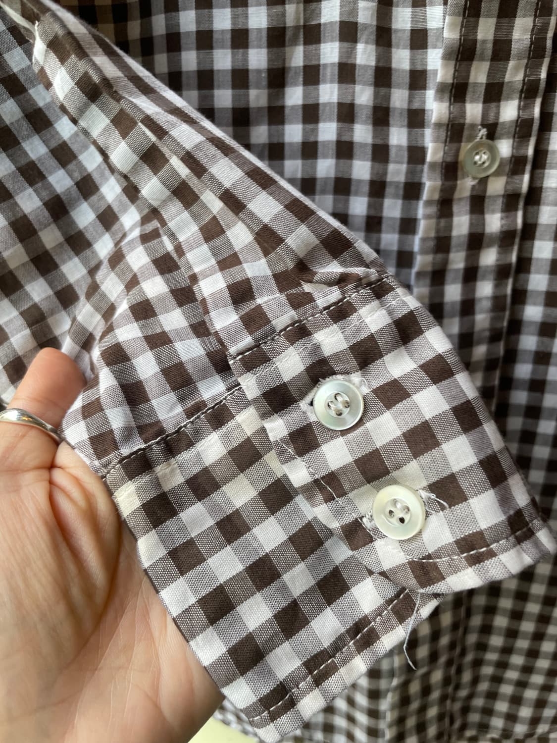 1980's Vintage Levis Brown Gingham Shirt 상품이미지7
