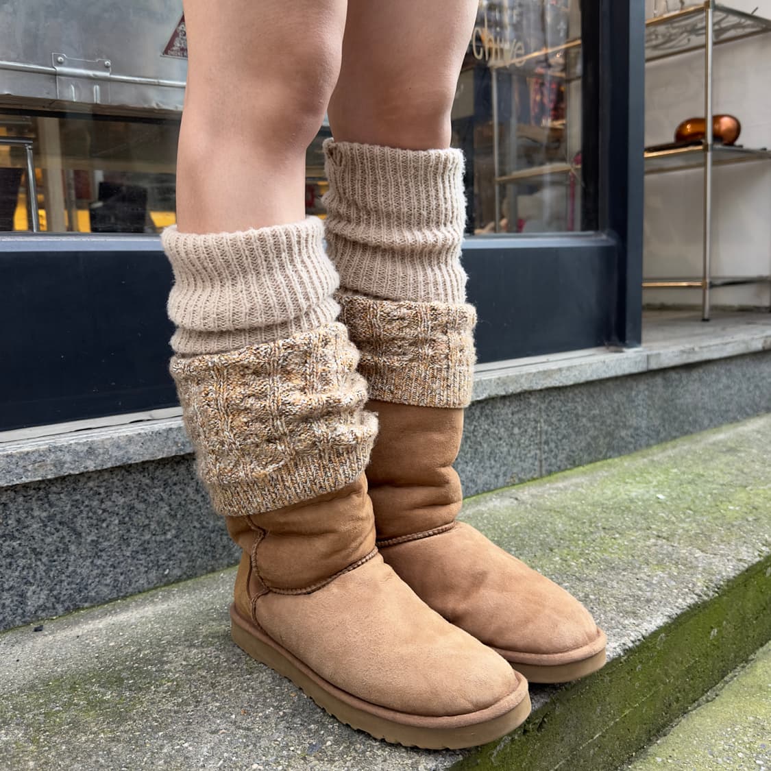 00s Y2K 희귀 니트 레그워머 어그 부츠 ⠀⠀ 상품이미지8