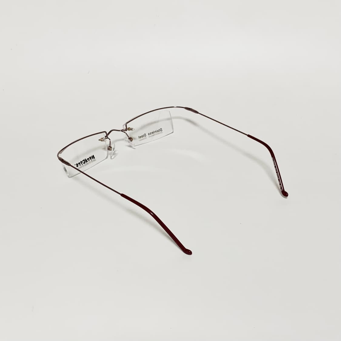 840 브라운 데드스탁 남녀공용 무테 직사각 스테인리스 프레임 빈티지안경 상품이미지4