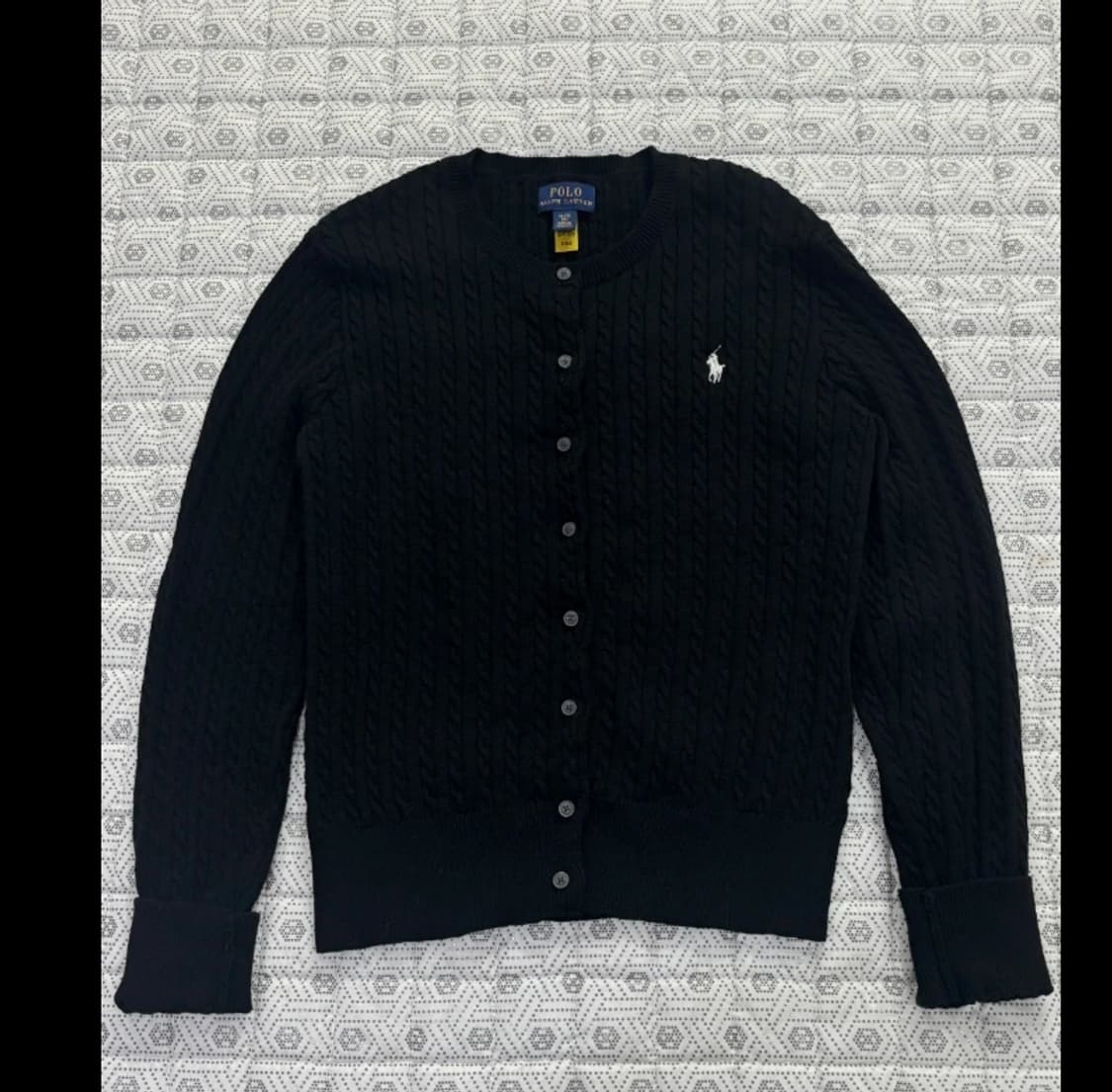 폴로 케이블 가디건 블랙 ~66 신형 상품이미지1