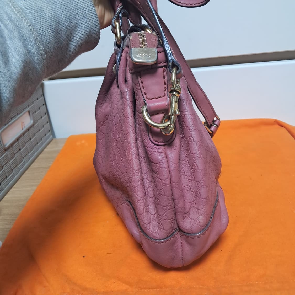 정품 구찌 백 마이크로시마 핑크 숄더백 토트백 3way 가방 상품이미지3