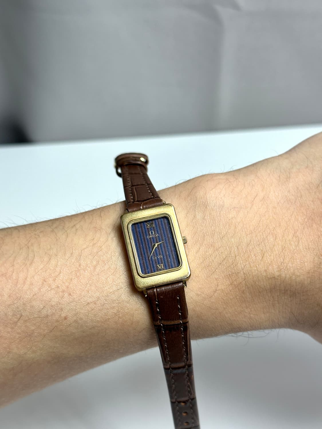 오메가 드빌 사각 골드 플레이트 쿼츠 시계 상품이미지3