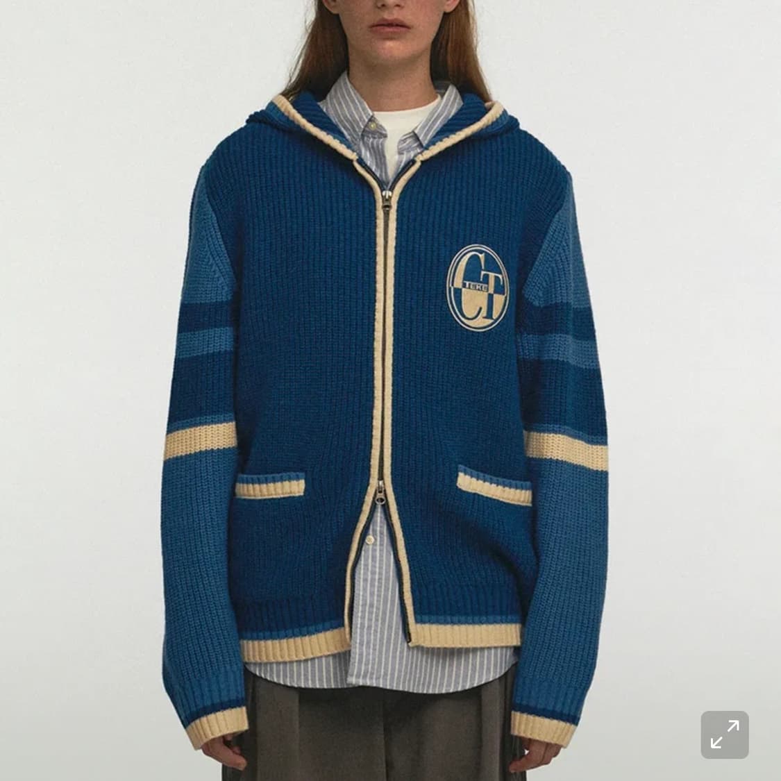 테켓 니트집업 후디 상품이미지3