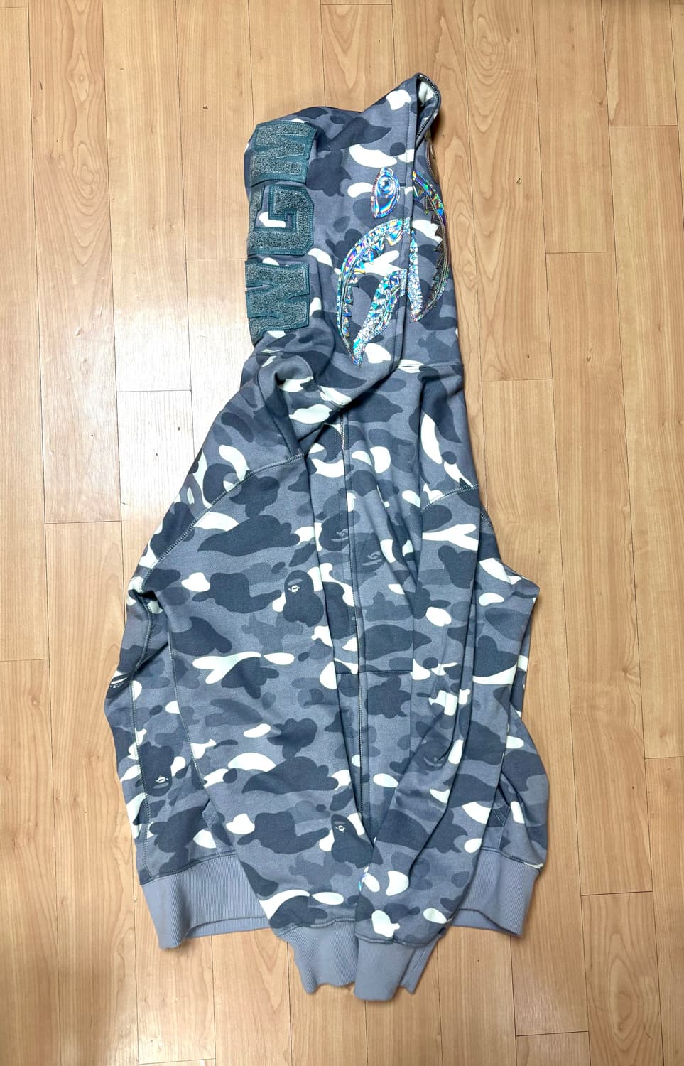 베이프 시티 카모 샤크 풀 집 후드 그레이 상품이미지3