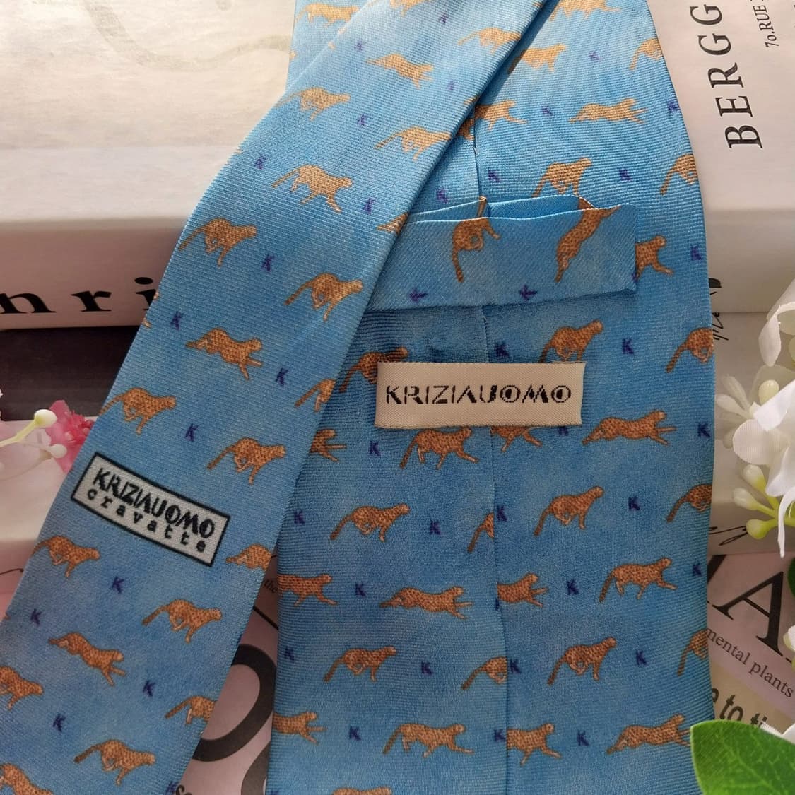 크리지아 실크 스카이블루 치타&K 넥타이 9.5cm A+등급 K1518
 상품이미지7