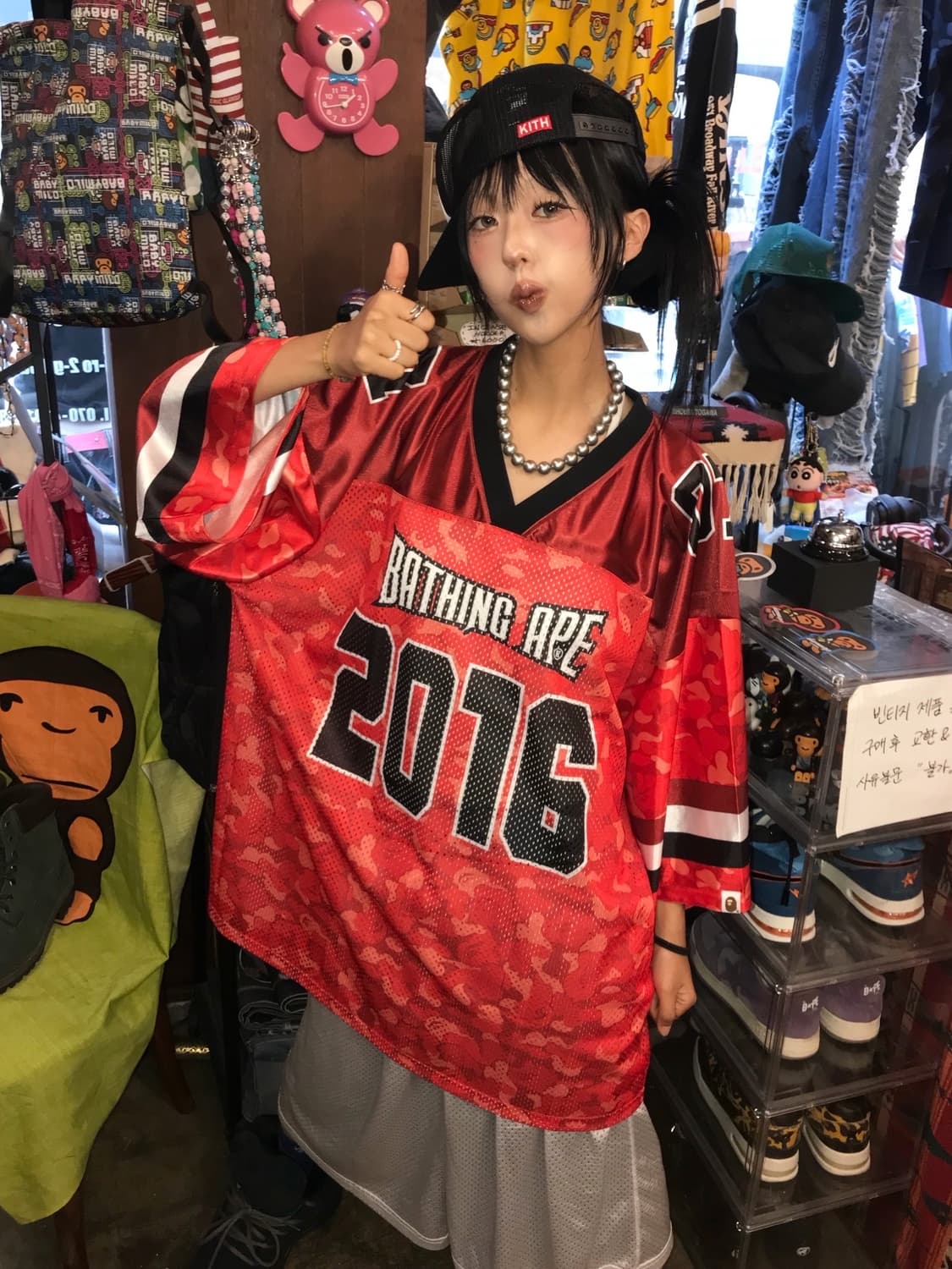 < Bape Red Camouflage Mesh Jersey ( 새상품  상품이미지3