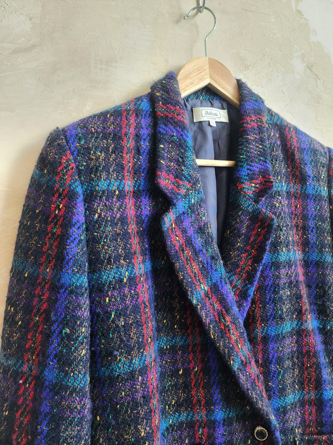 일본빈티지 트위드 퍼플 울 자켓 상품이미지2