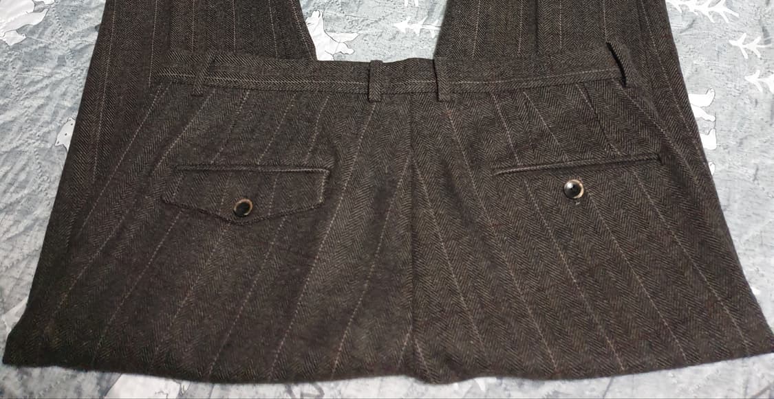 FLEUR 스트라이프 모직 슬랙스 다크브라운 (34) 상품이미지3