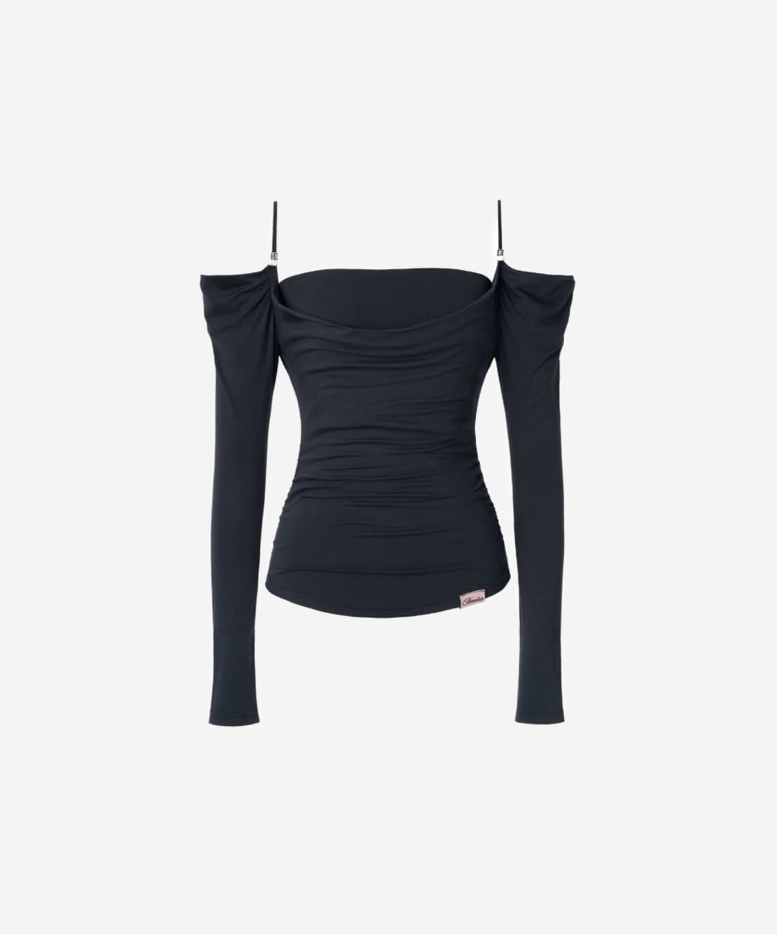 뉴얼린 Eve Draping Off-Shoulder Blouse 네이비 상품이미지1