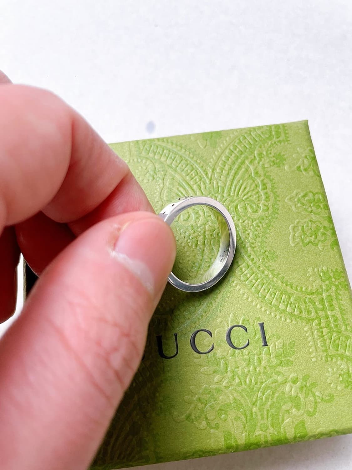 (정품/새상품) 구찌 공용 실버 고스트링 4mm 링 반지 상품이미지4