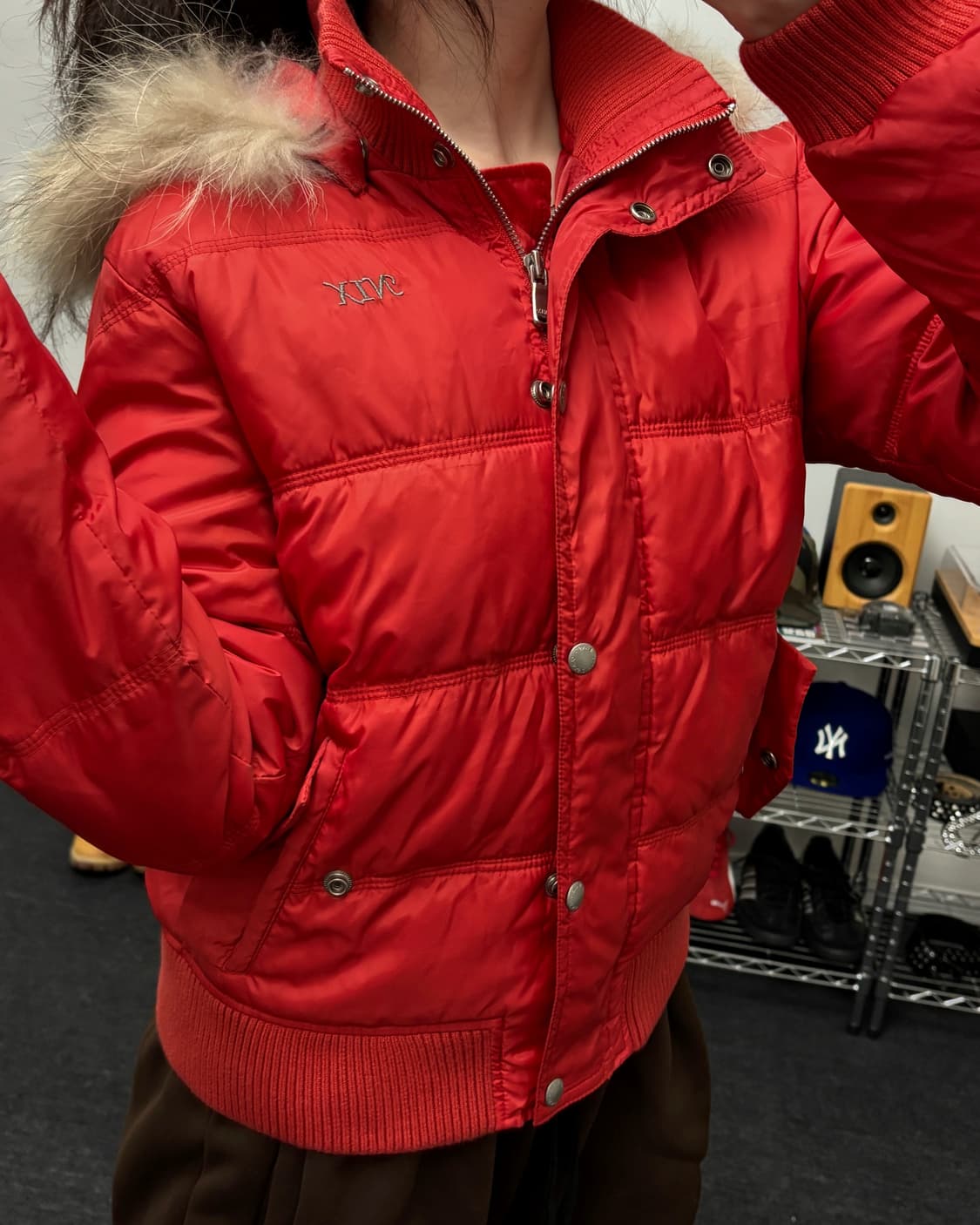 올드 빈티지 퍼 후드 다운 패딩 상품이미지2